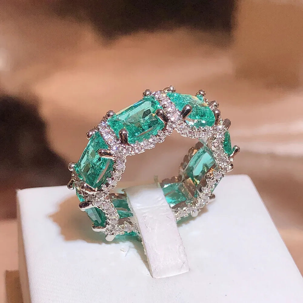 Blue Zircon Statement Ring