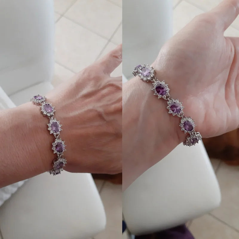 Flower Cluster Zirconia Bracelet
