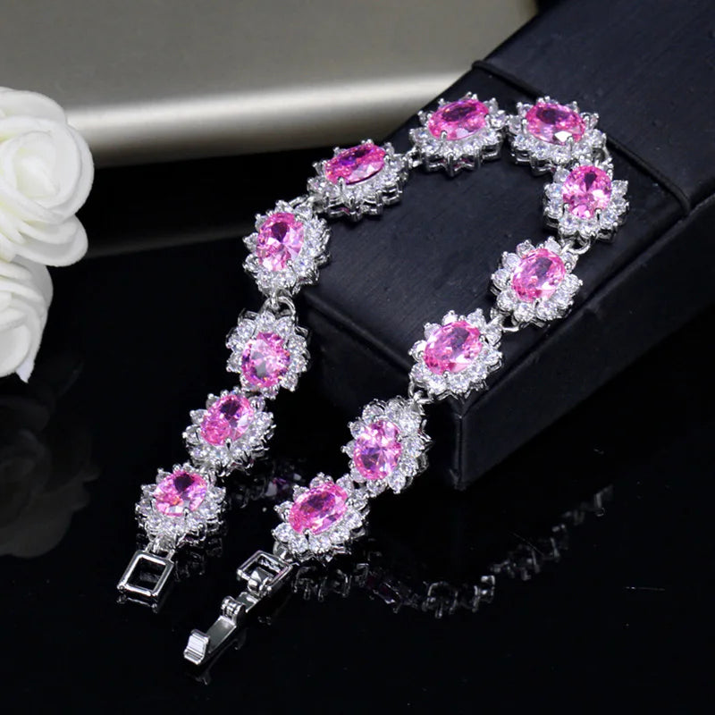 Flower Cluster Zirconia Bracelet
