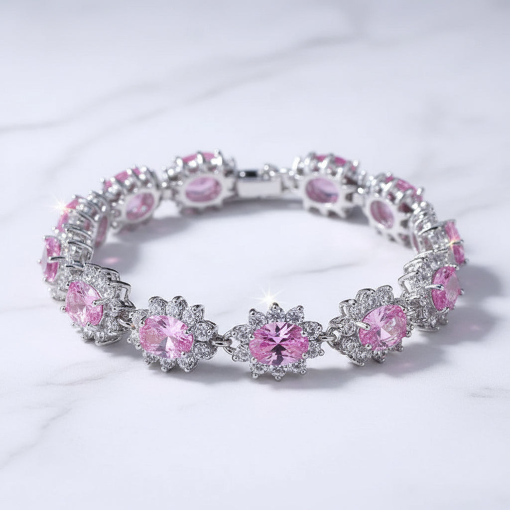 Flower Cluster Zirconia Bracelet