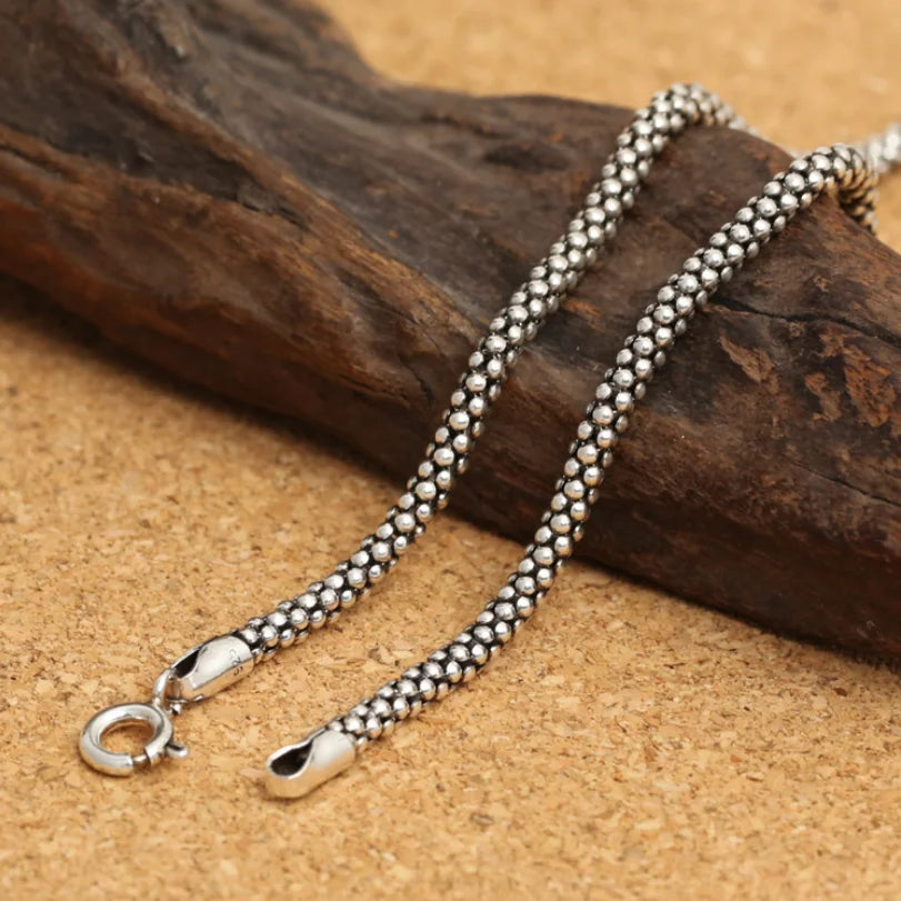 Sterling Silver Popcorn Chain Necklace