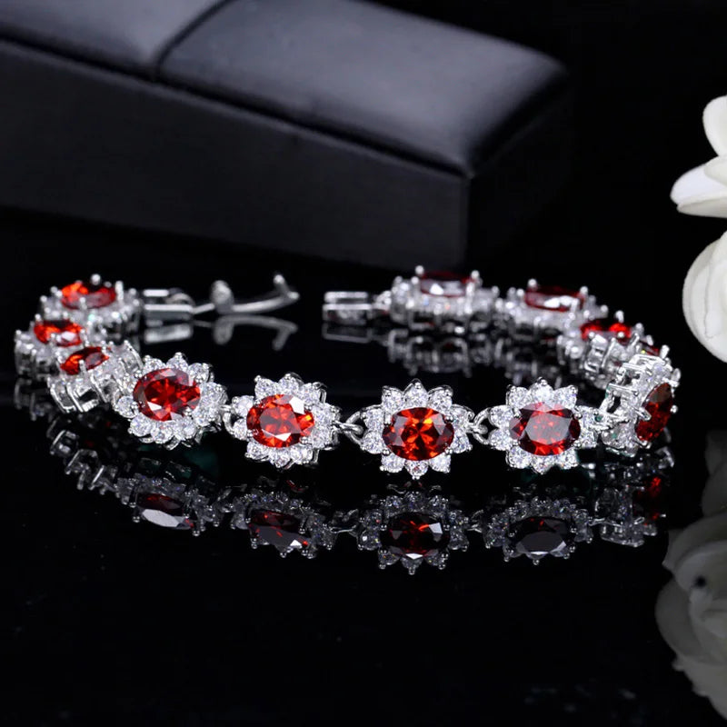 Flower Cluster Zirconia Bracelet