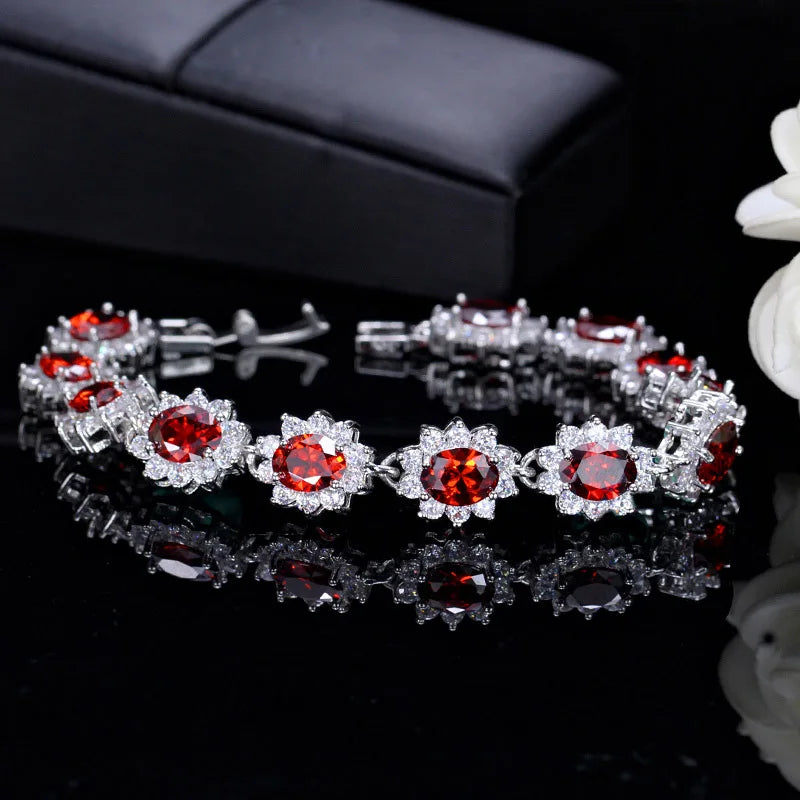 Flower Cluster Zirconia Bracelet
