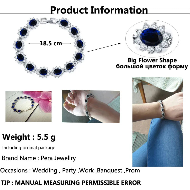 Flower Cluster Zirconia Bracelet
