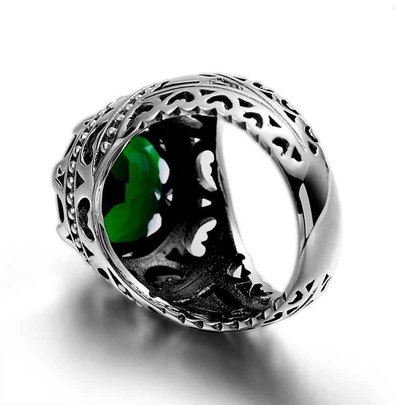 Sterling Silver Round Gemstone Ring