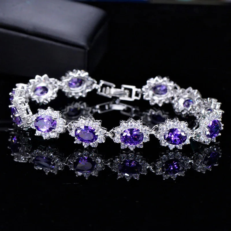 Flower Cluster Zirconia Bracelet