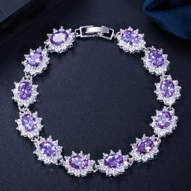 Flower Cluster Zirconia Bracelet
