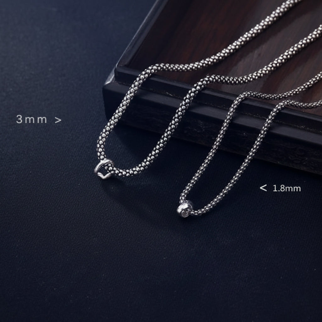 Sterling Silver Popcorn Chain Necklace