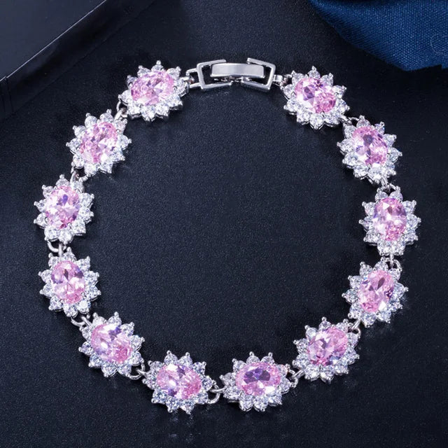 Flower Cluster Zirconia Bracelet