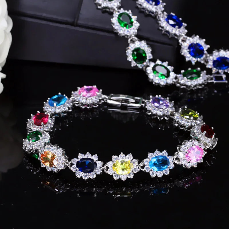 Flower Cluster Zirconia Bracelet
