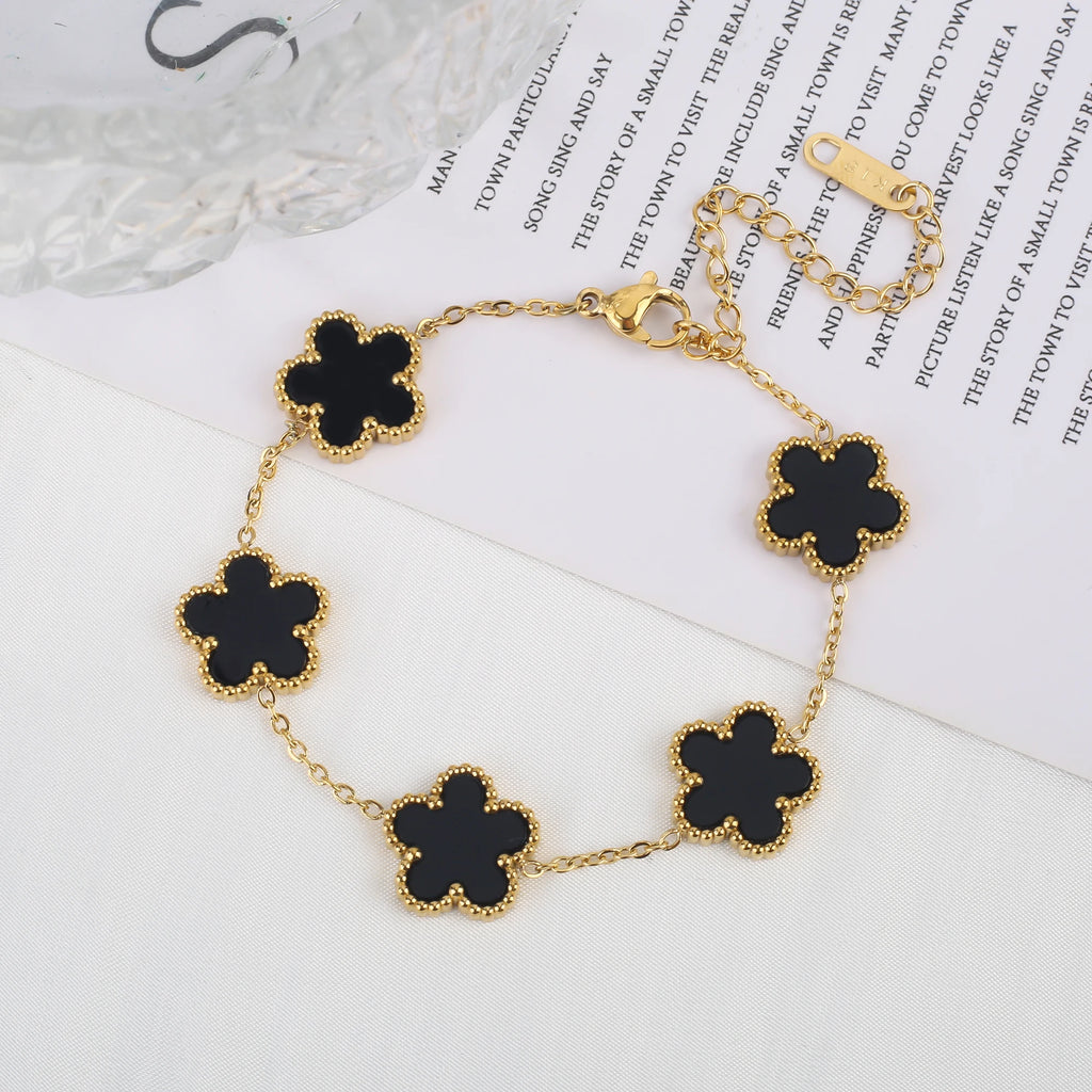 Adjustable Flower Charm Bracelet