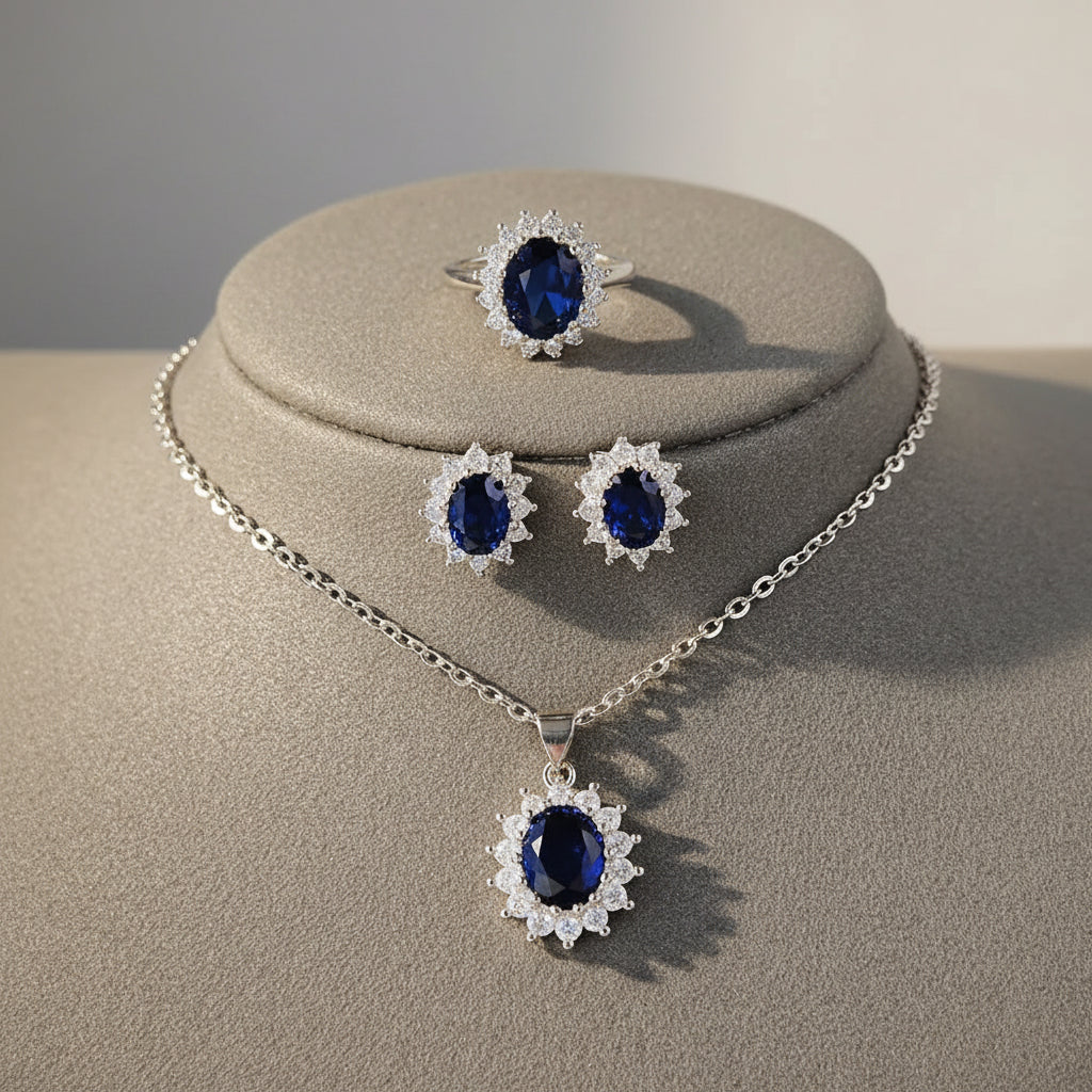 Sunflower Necklace, Earrings & Ring Set