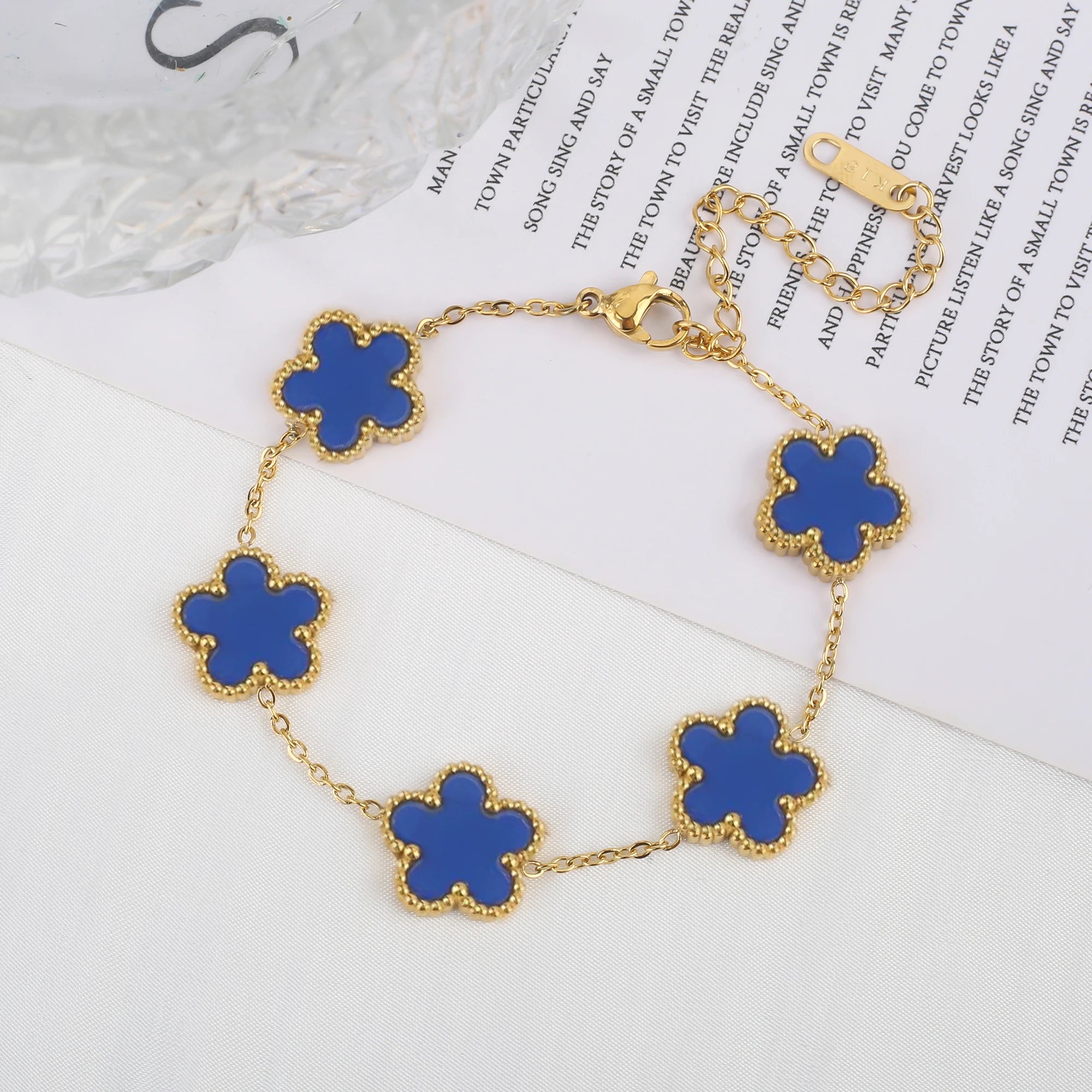 Adjustable Flower Charm Bracelet