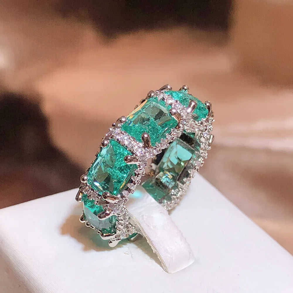Blue Zircon Statement Ring