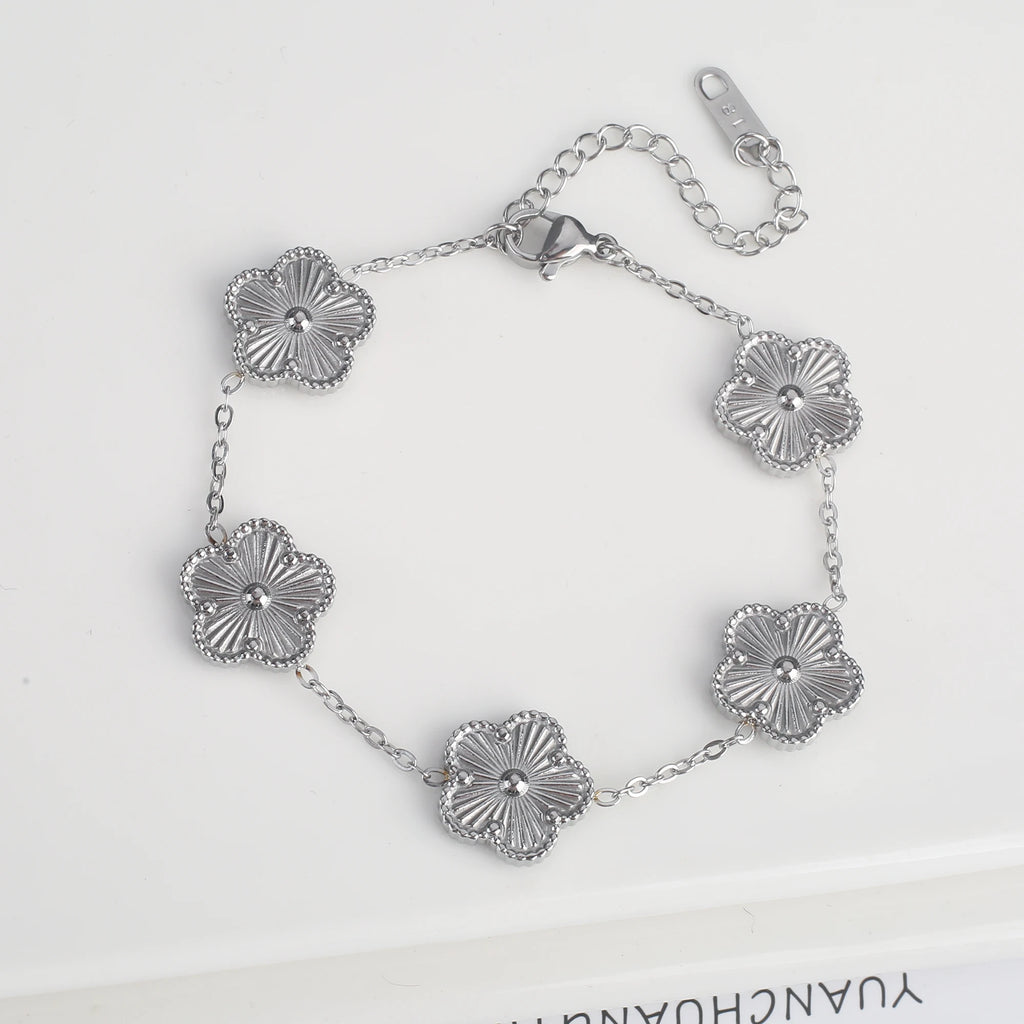 Adjustable Flower Charm Bracelet