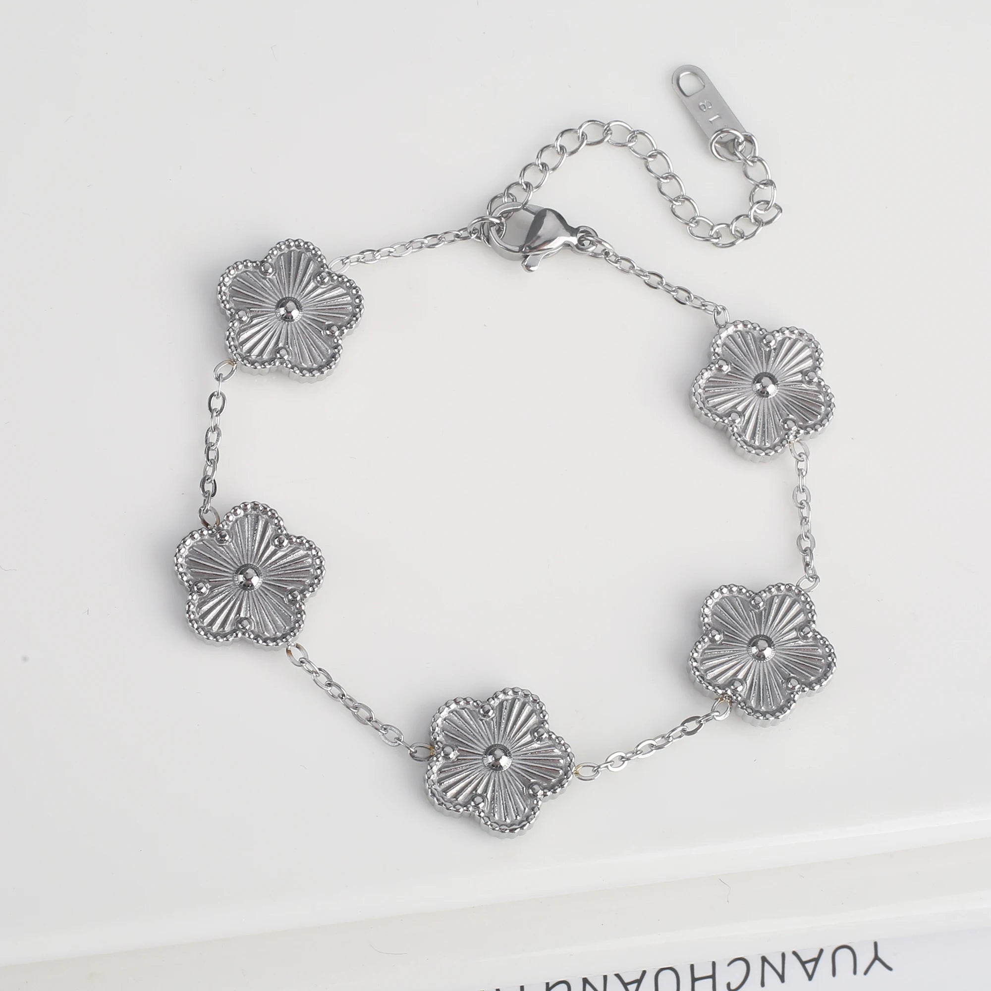 Adjustable Flower Charm Bracelet
