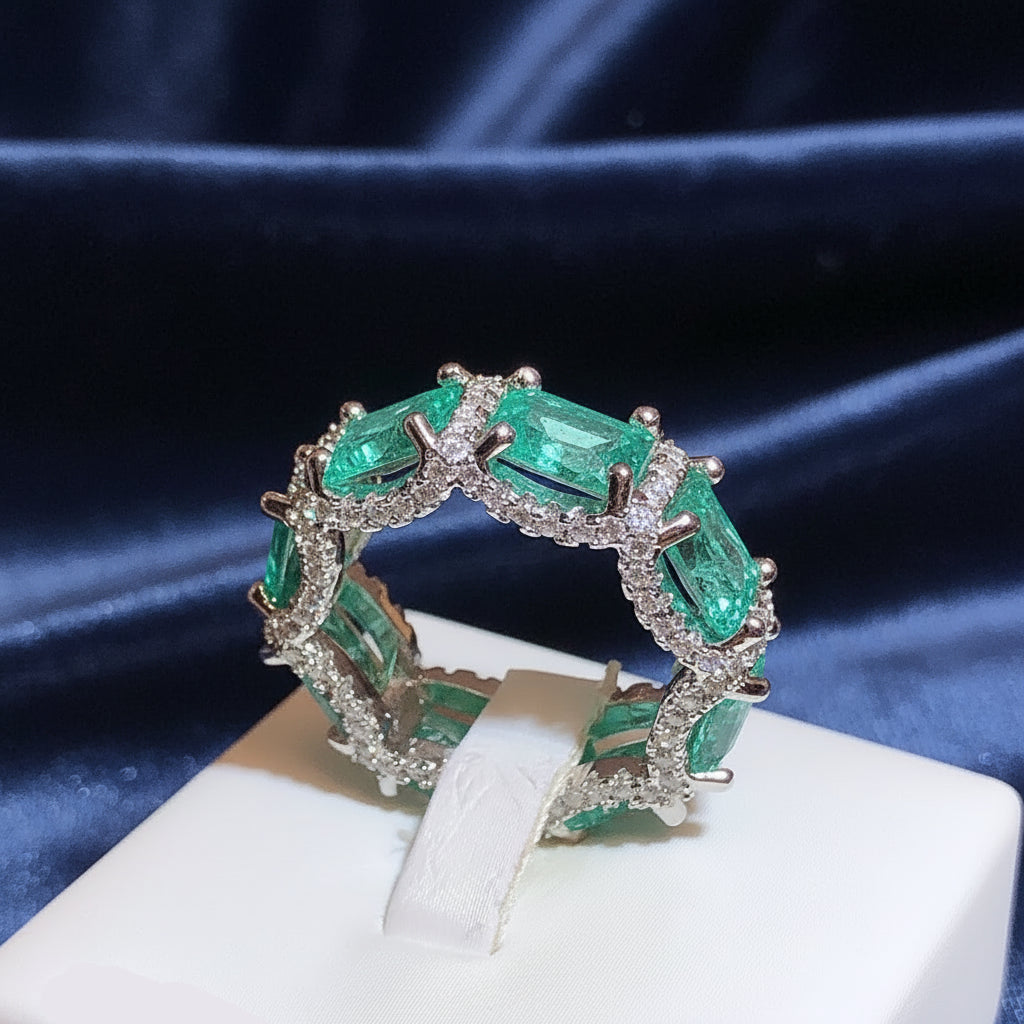 Blue Zircon Statement Ring