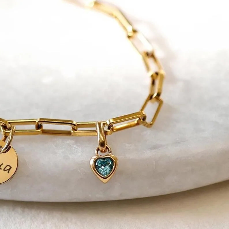 Birthstone Heart Charm Pendant