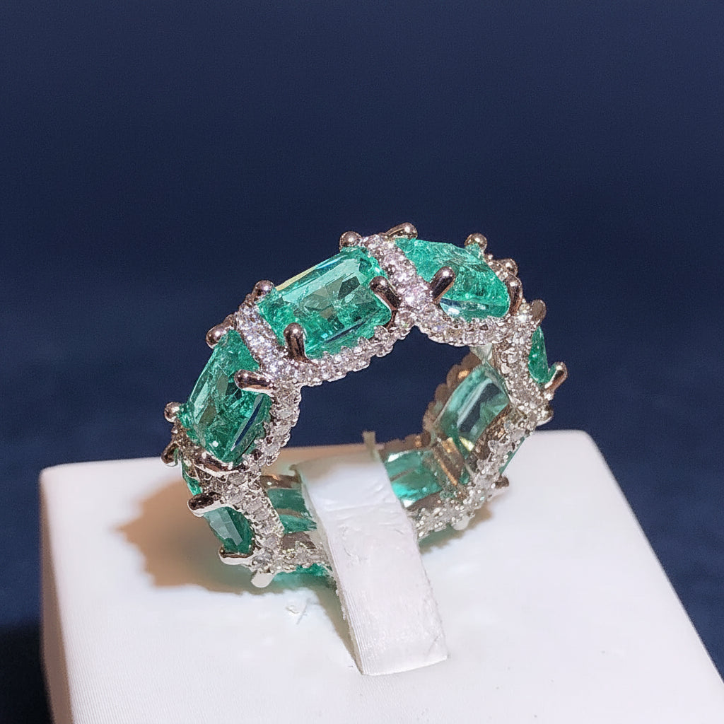 Blue Zircon Statement Ring