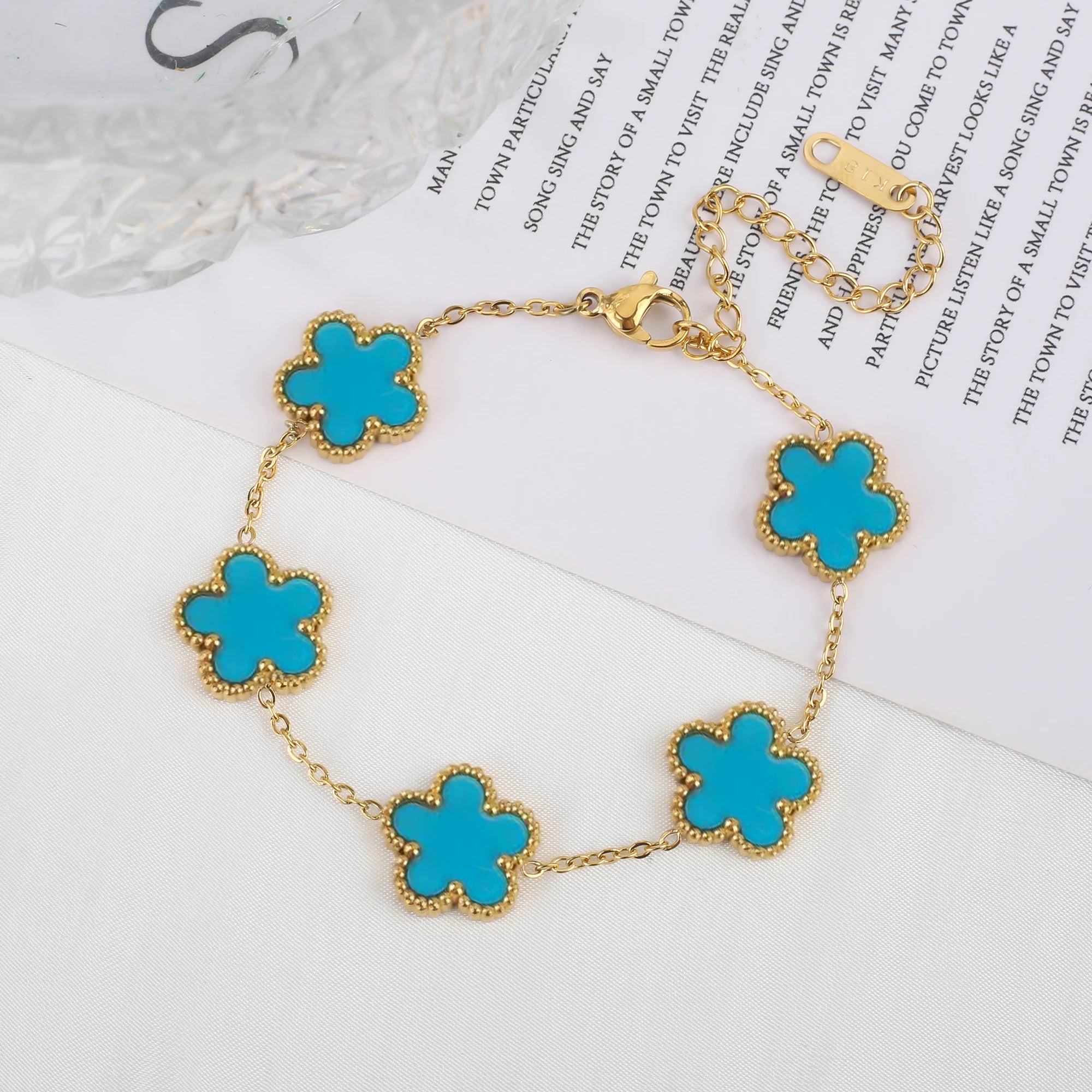 Adjustable Flower Charm Bracelet