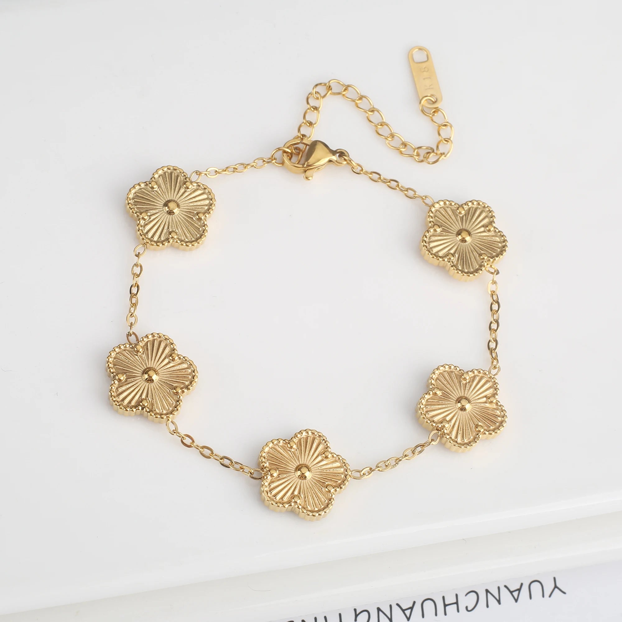 Adjustable Flower Charm Bracelet
