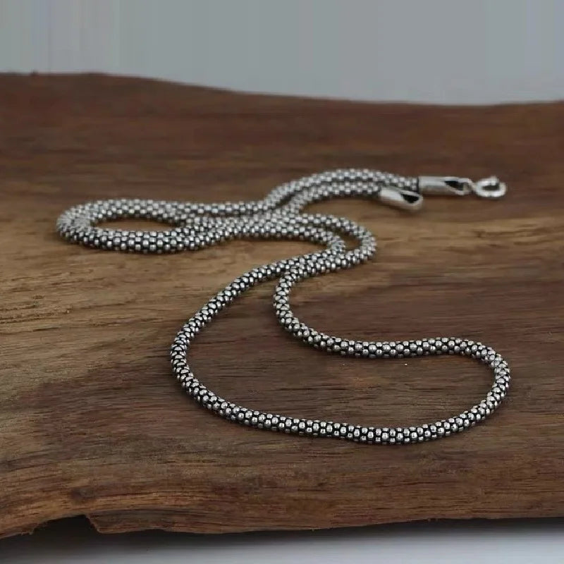 Sterling Silver Popcorn Chain Necklace