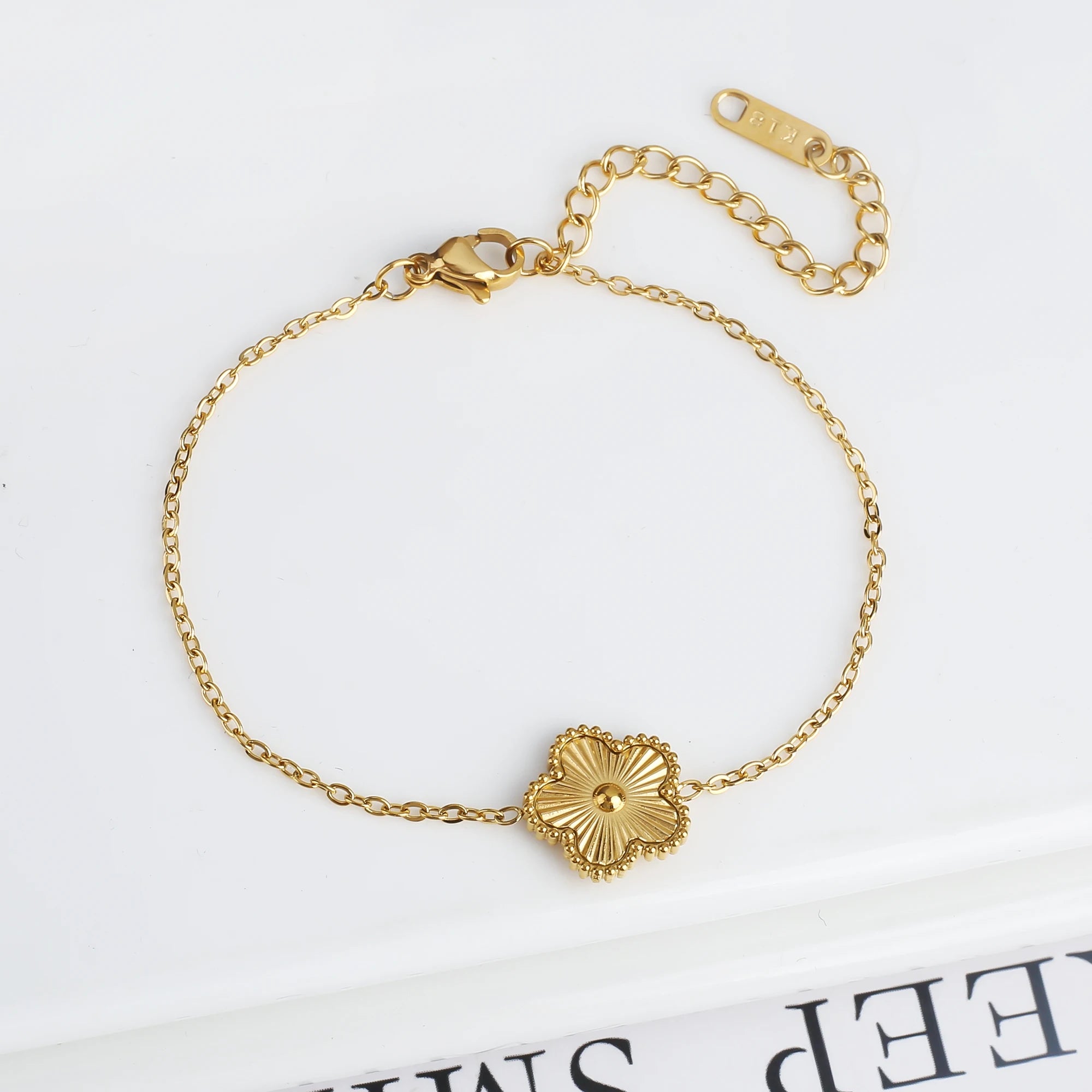 Adjustable Flower Charm Bracelet