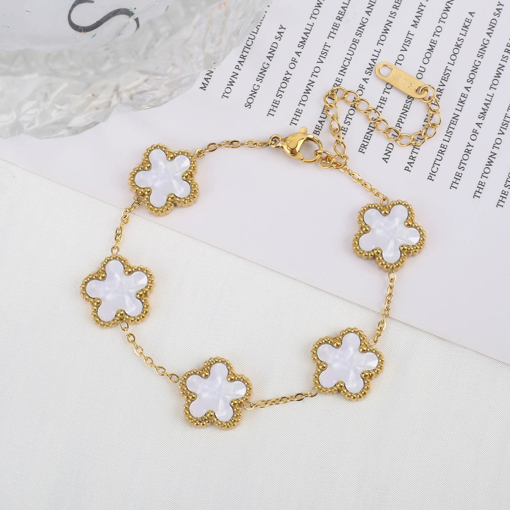 Adjustable Flower Charm Bracelet