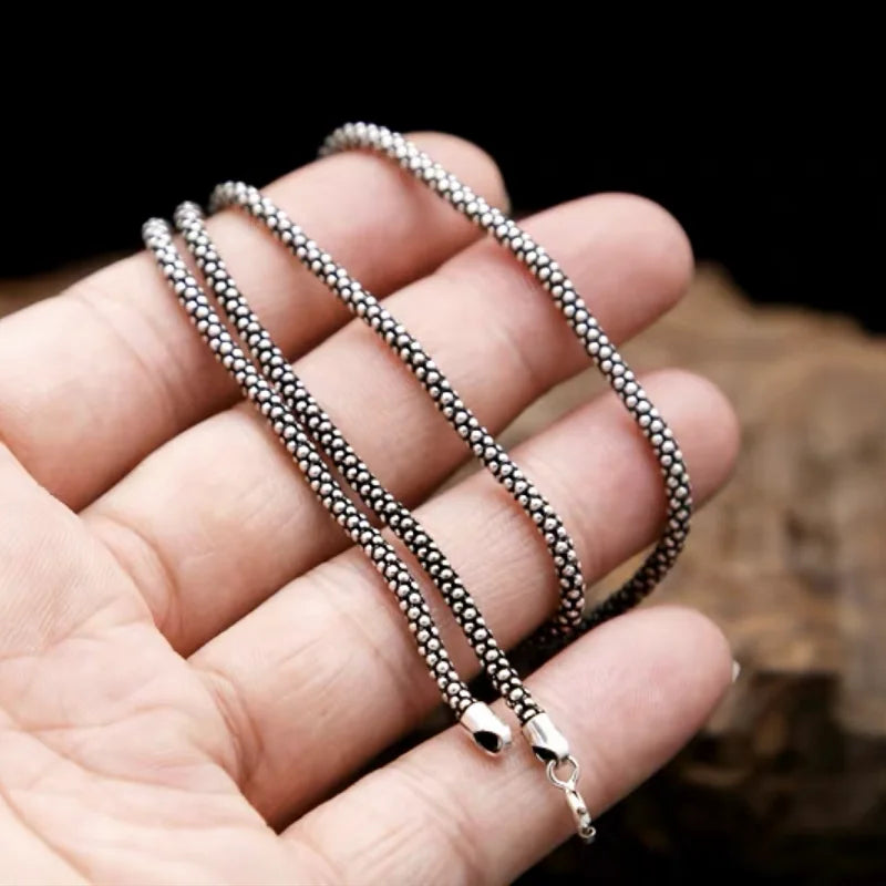 Sterling Silver Popcorn Chain Necklace