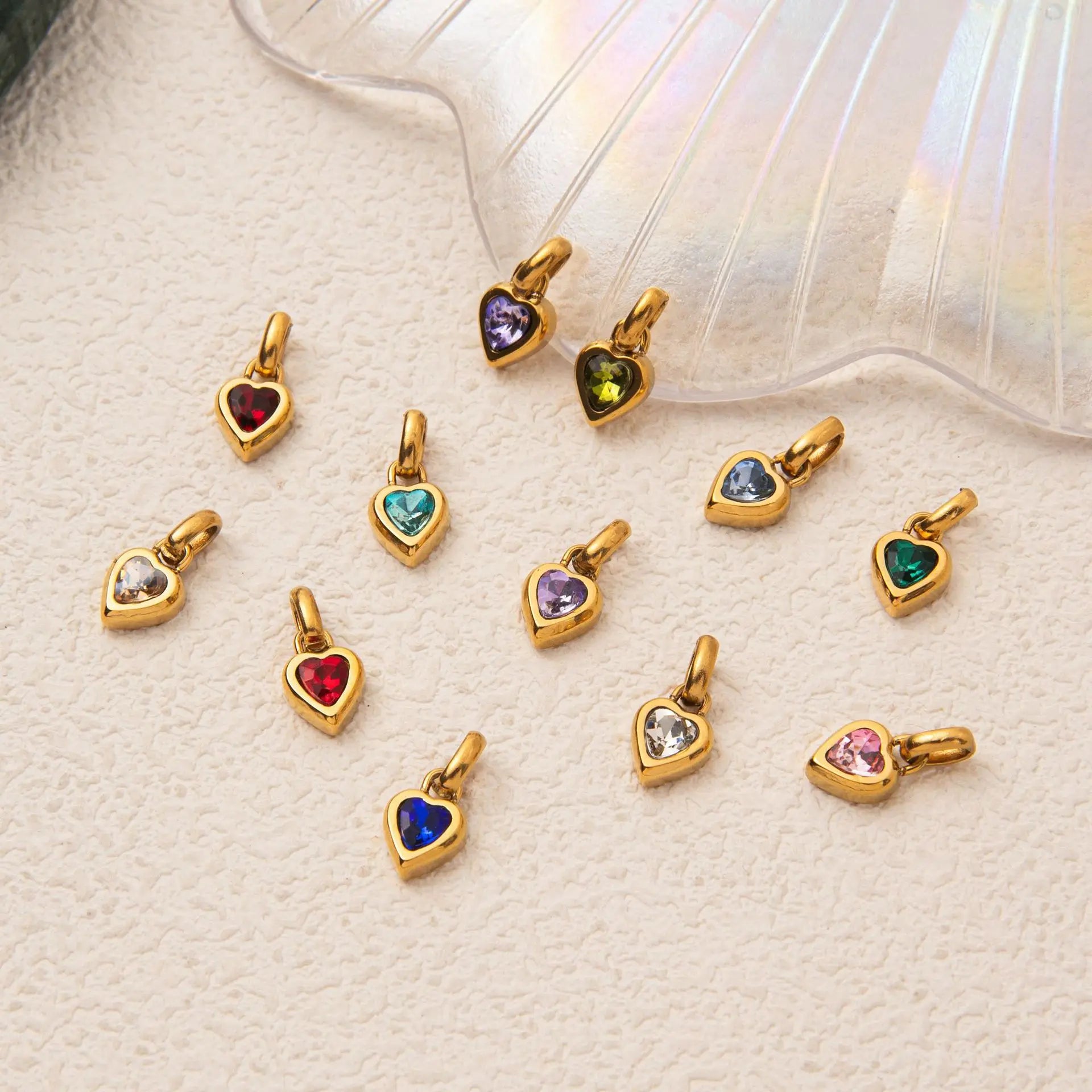Birthstone Heart Charm Pendant