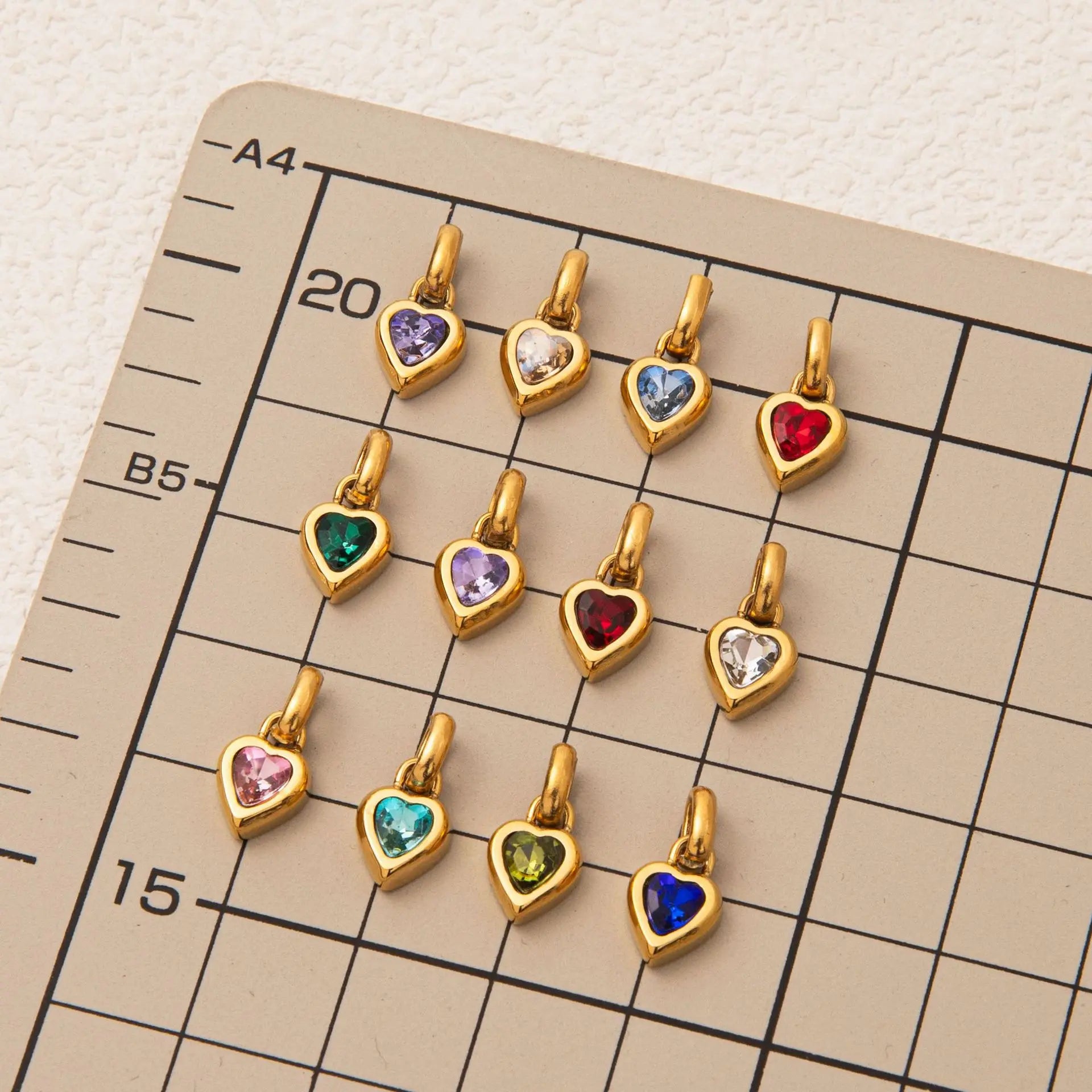 Birthstone Heart Charm Pendant