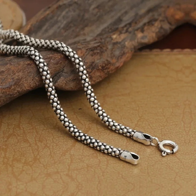 Sterling Silver Popcorn Chain Necklace