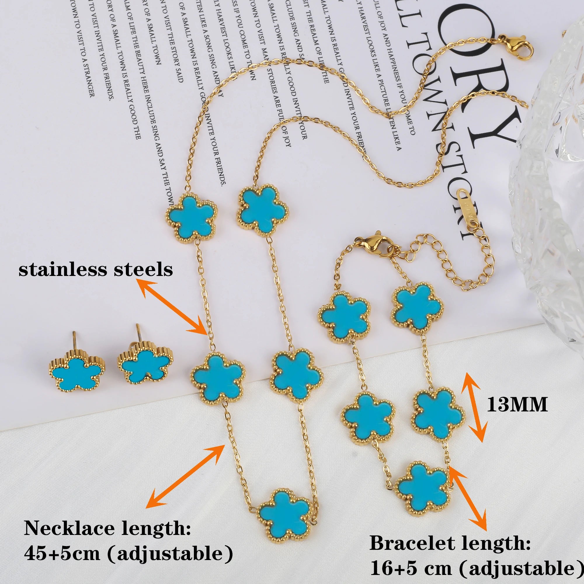 Adjustable Flower Charm Bracelet