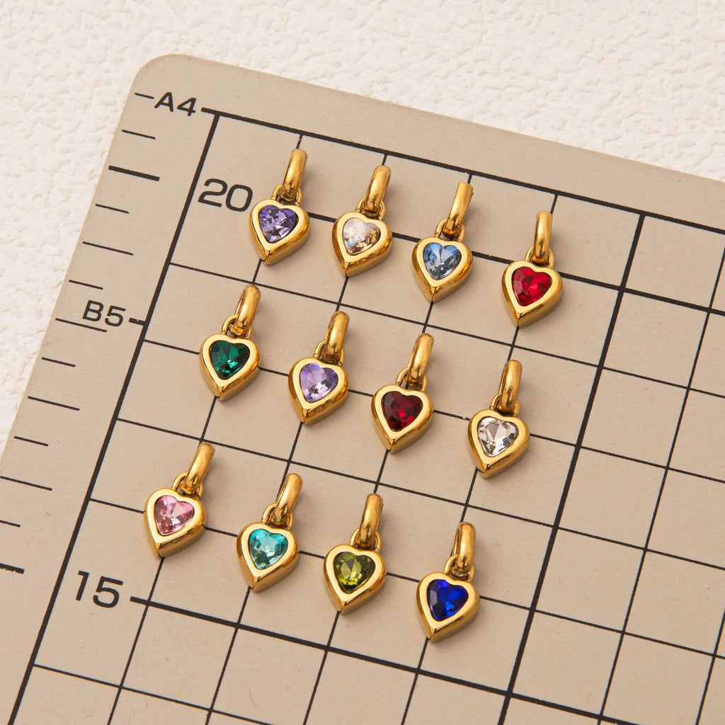 Birthstone Heart Charm Pendant