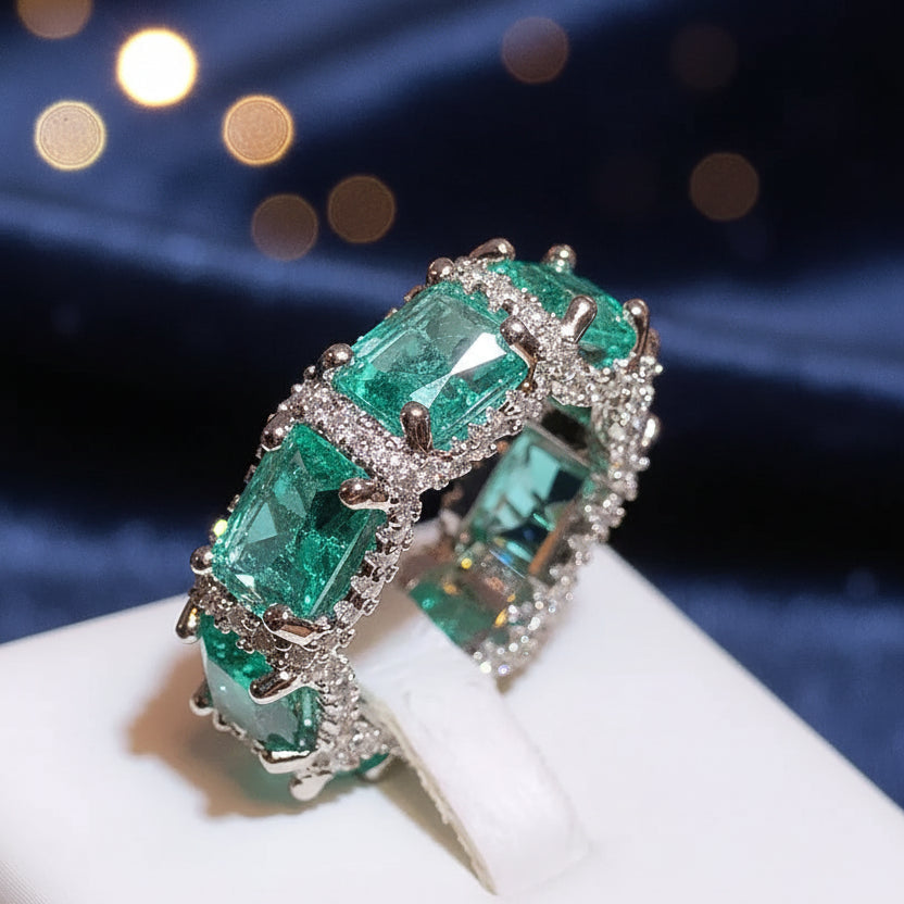 Blue Zircon Statement Ring