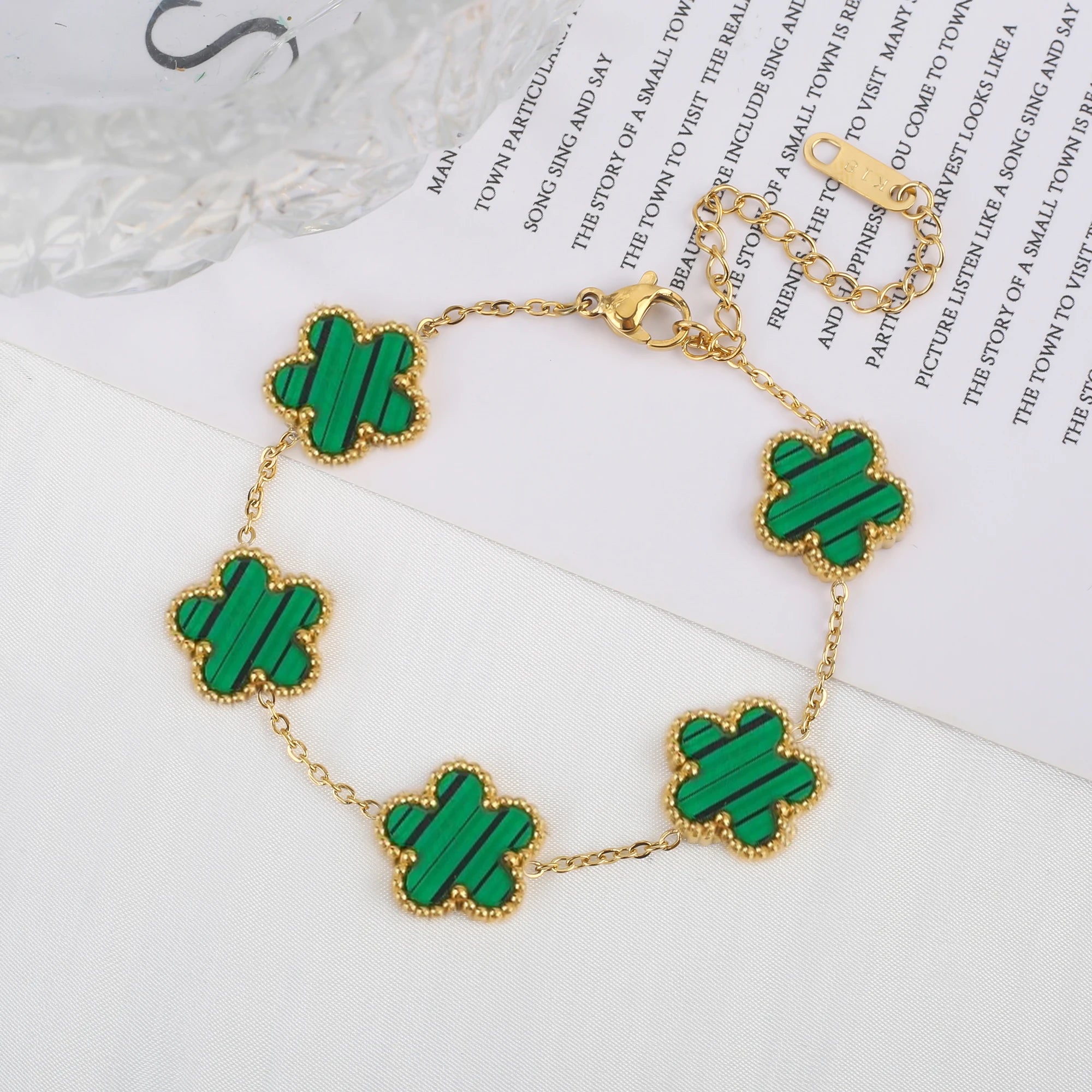 Adjustable Flower Charm Bracelet