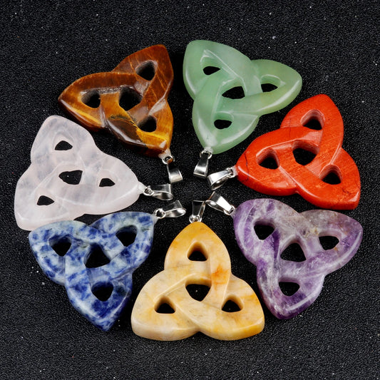 Woven Knot Stone Pendant
