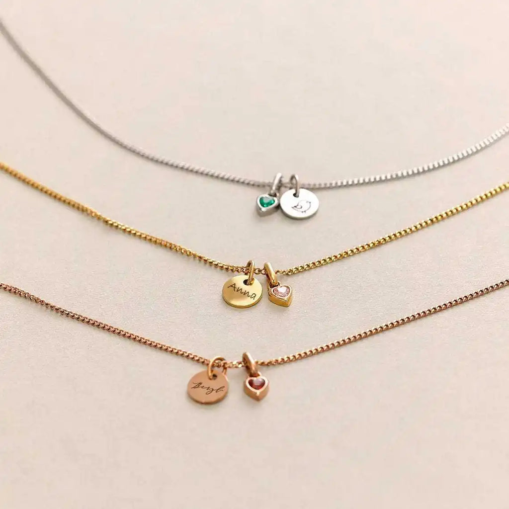 Birthstone Heart Charm Pendant