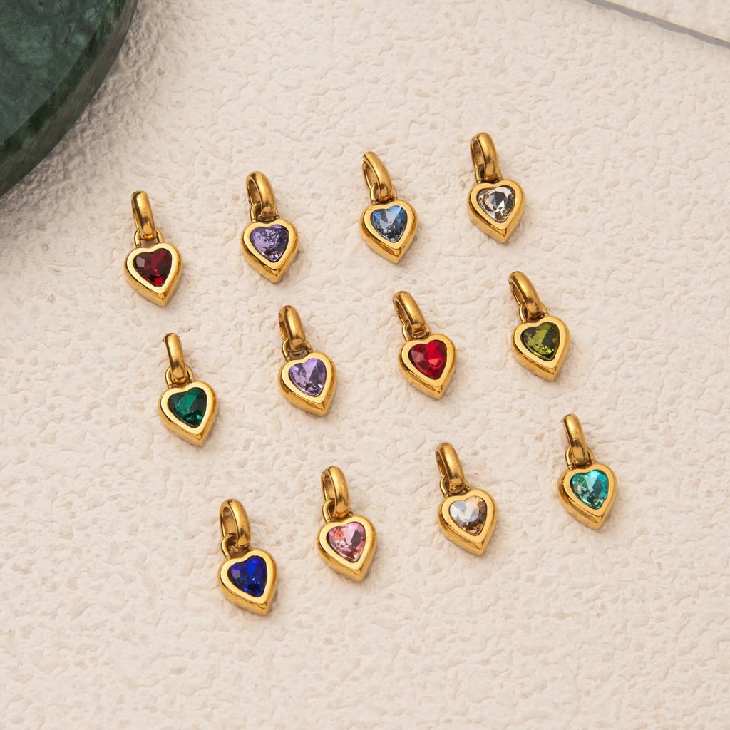 Birthstone Heart Charm Pendant