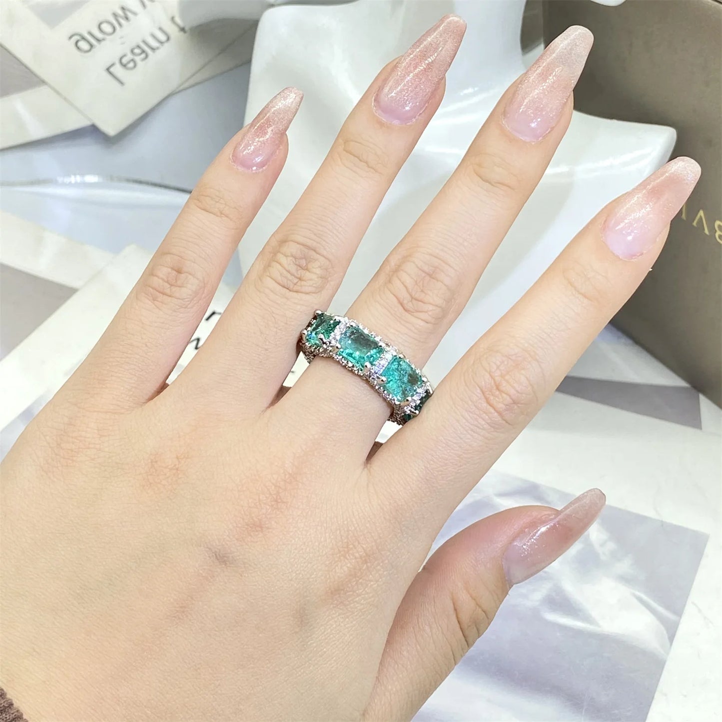 Blue Zircon Statement Ring