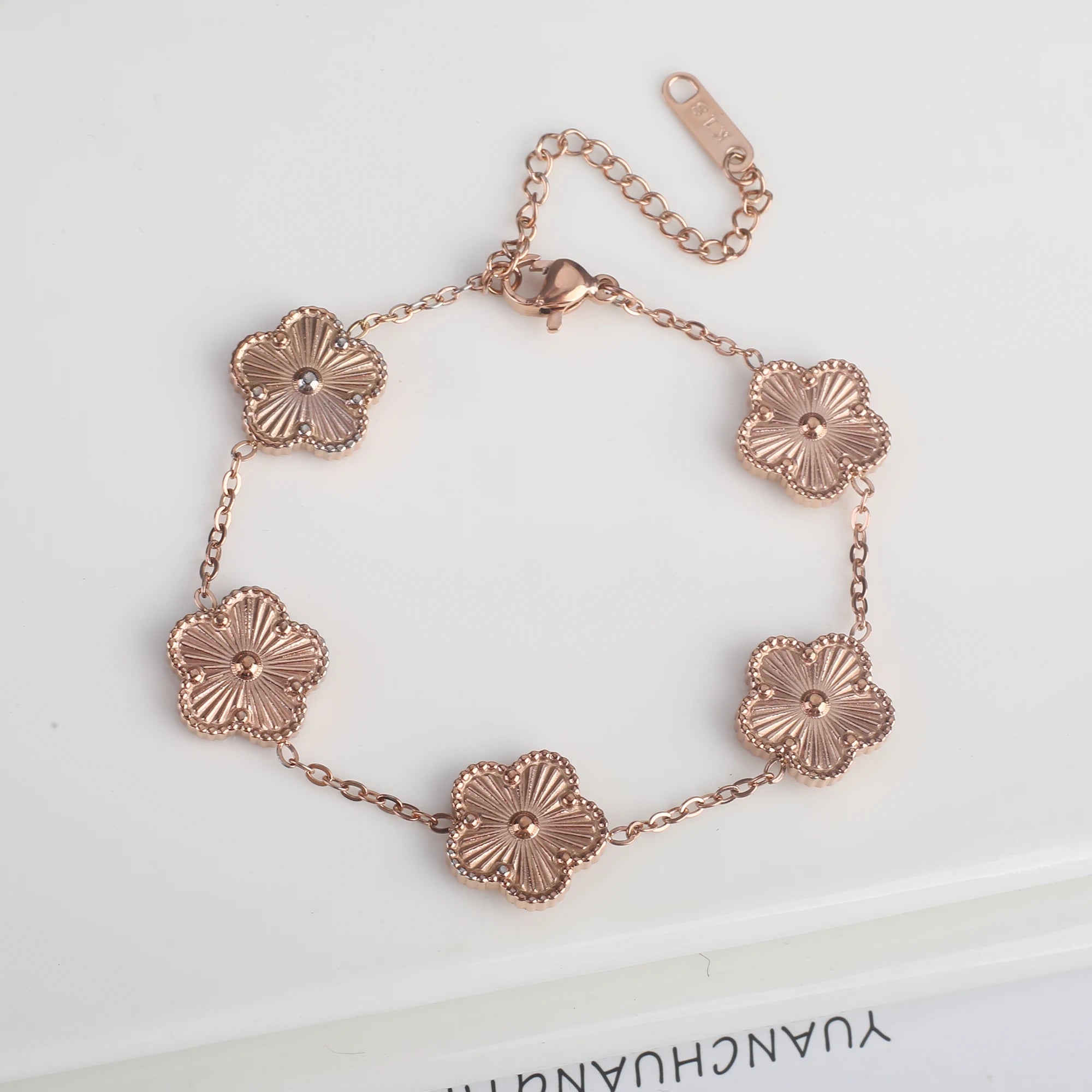 Adjustable Flower Charm Bracelet