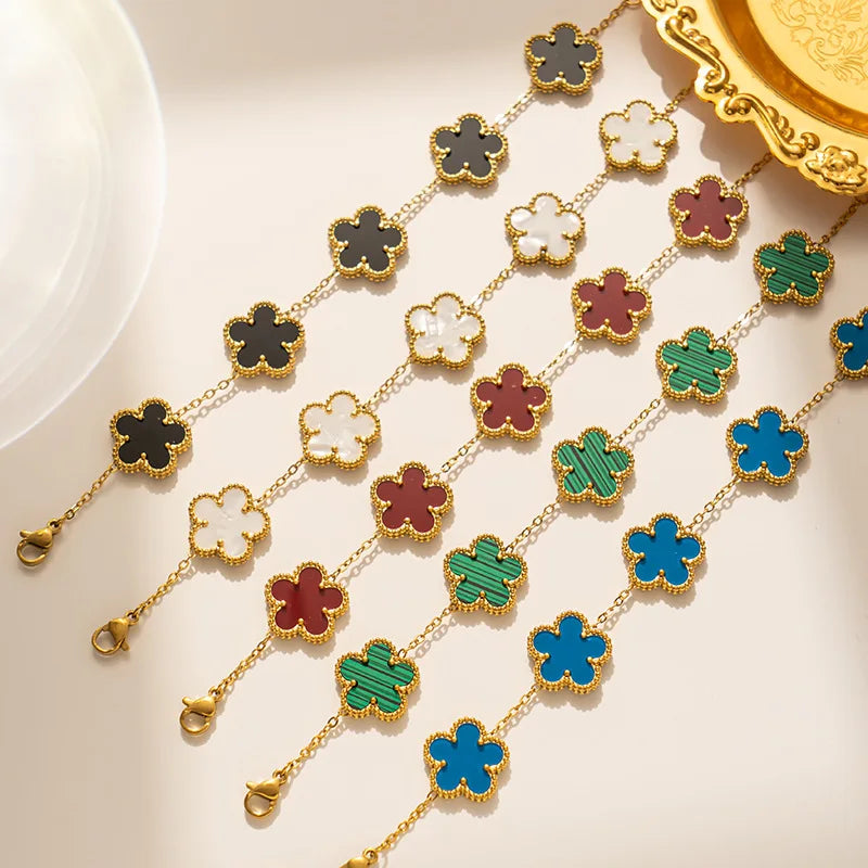 Adjustable Flower Charm Bracelet