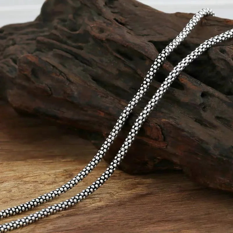 Sterling Silver Popcorn Chain Necklace