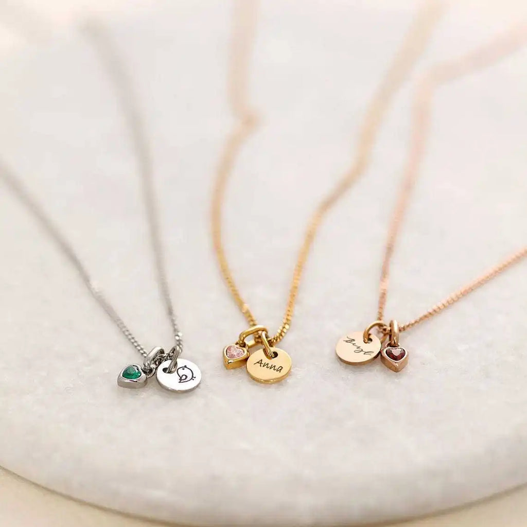 Birthstone Heart Charm Pendant