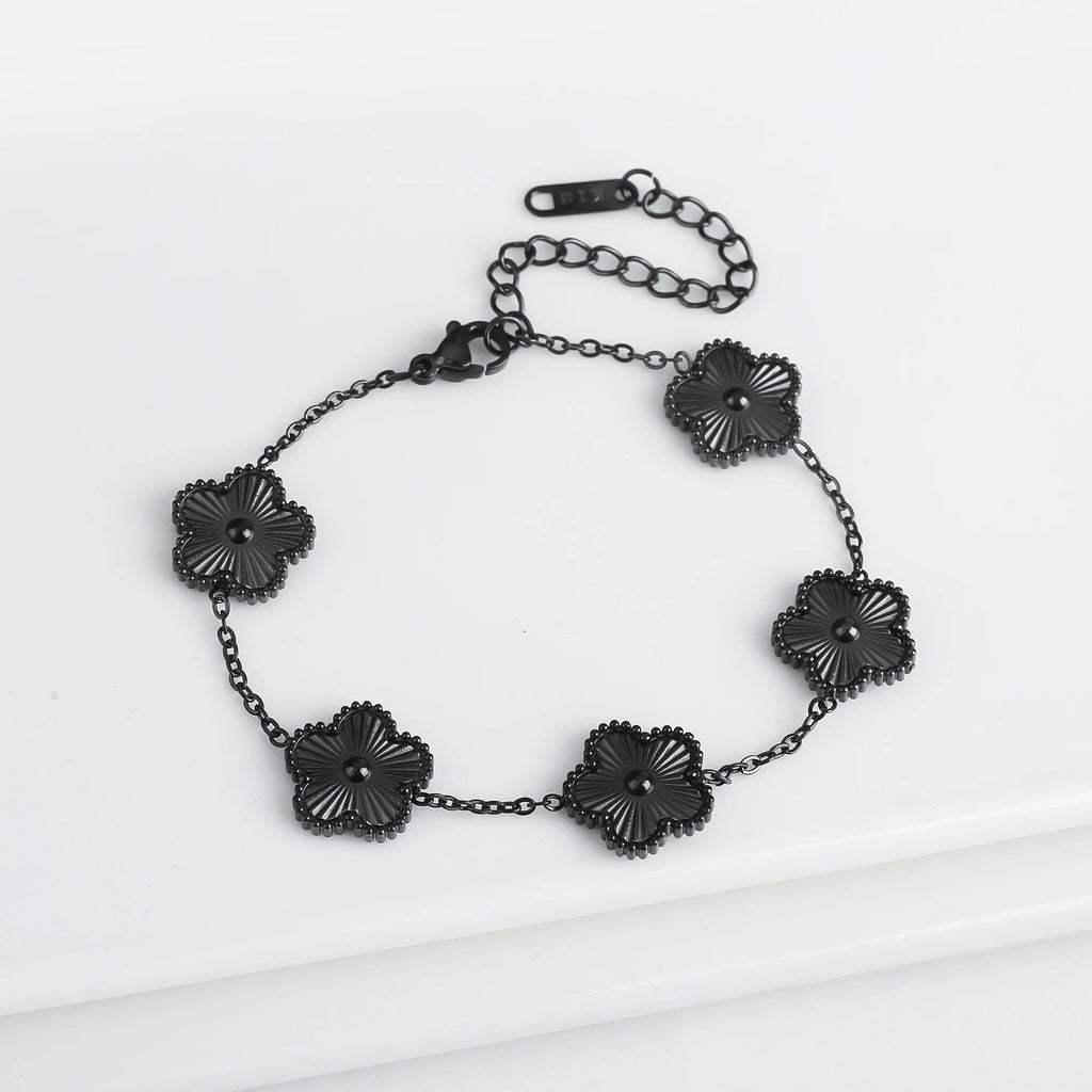 Adjustable Flower Charm Bracelet
