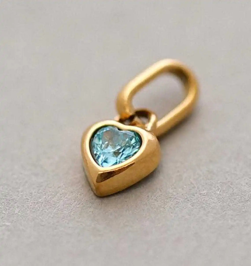 Birthstone Heart Charm Pendant